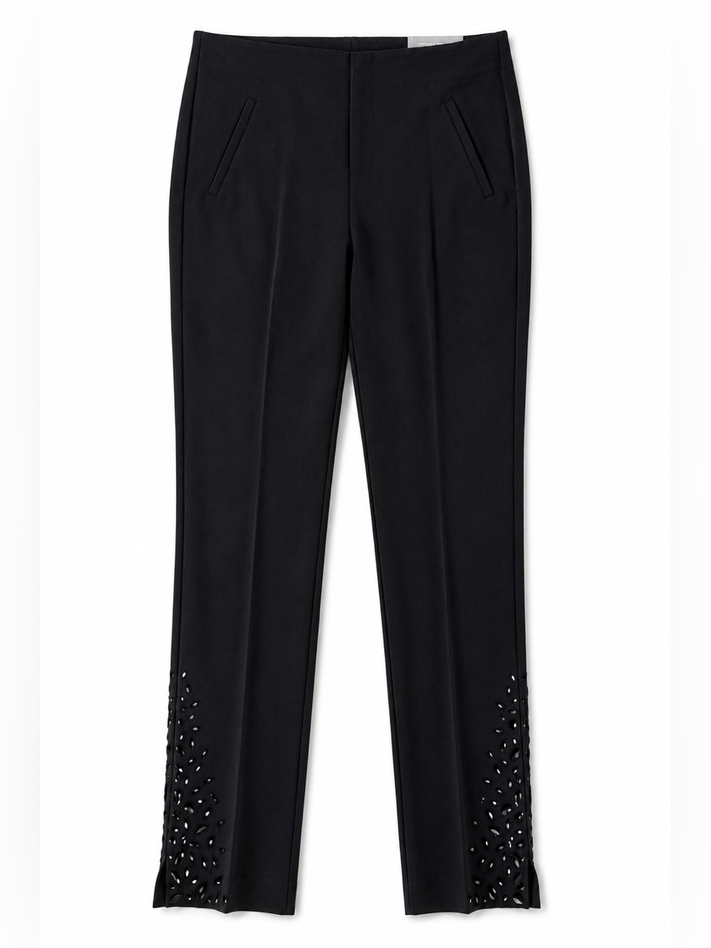 Chico’s So Slimming 360 Juliet Beaded Hem Slim Ankle Pants Black 1.5T (US 10T)